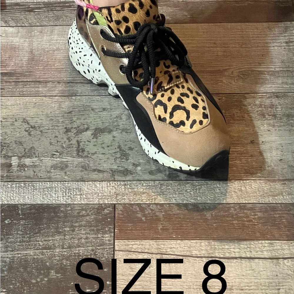 Steve Madden Leopard Print Sneakers - Tan and Black
